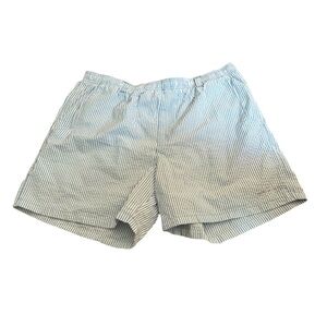 Columbia Men’s PFG Omni Shade Blue and White Seersucker Swim Trunks Shorts Sz XL